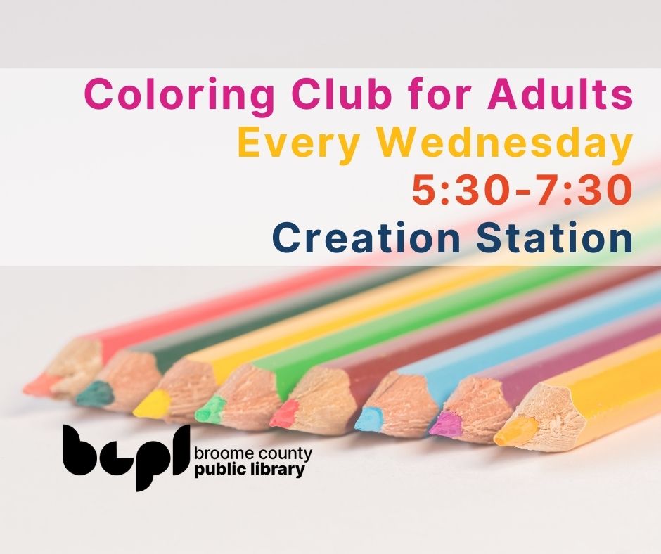 Coloring Club for Adults Broome County Public Library